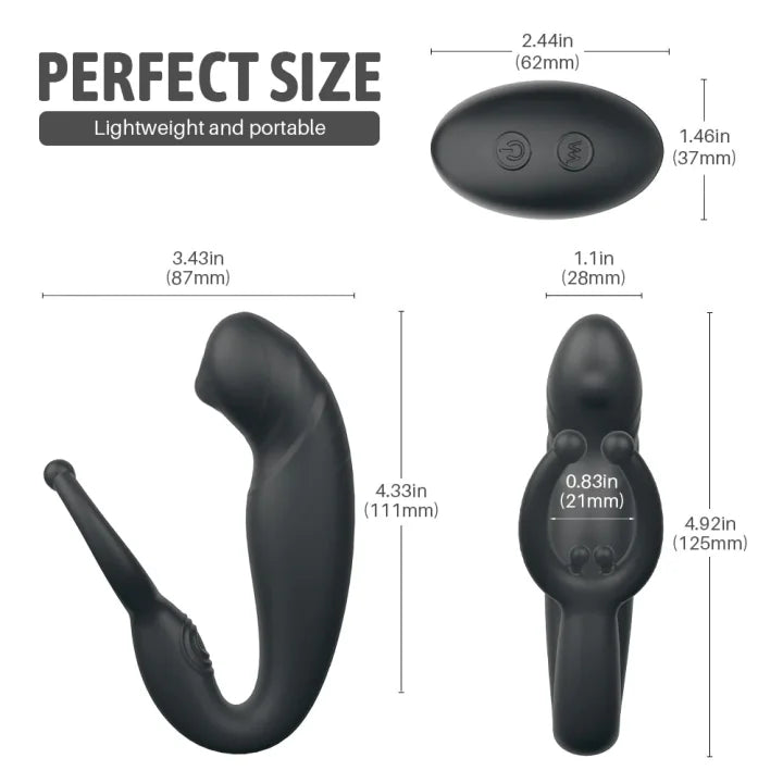 Remote Control Prostate Massager with Ball Loop – Anal Vibrator & Vibrating Cock Ring