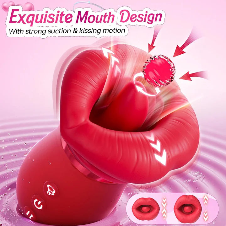 Nevaeh – 4IN1 Mouth Sucking Vibrator 10 Tongue Licking 3 Auto & 1 Manual Sucking Clit Nipple G Spot Vibrators