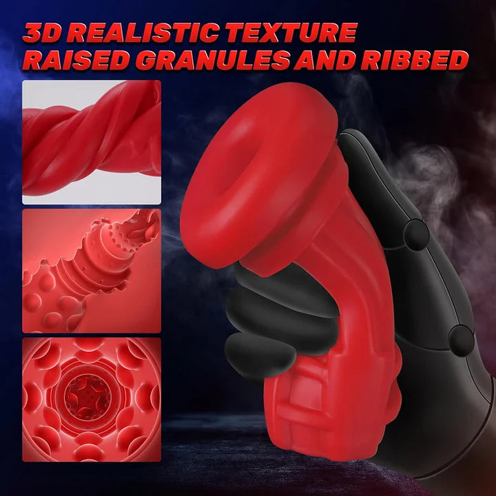 Marshall – 3D Textured Sleeve Heating 9 Sucking & 9 Vibrating Modes Male Stroker LCD Display Pocket Pussy for Men