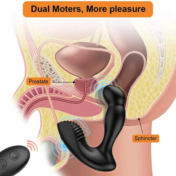 Brian – Remote Control 3 in 1 Prostate Vibrator Toy with 5 Swing Motion 2x10Vibration Modes Prostate Massager & Anal Butt Plug