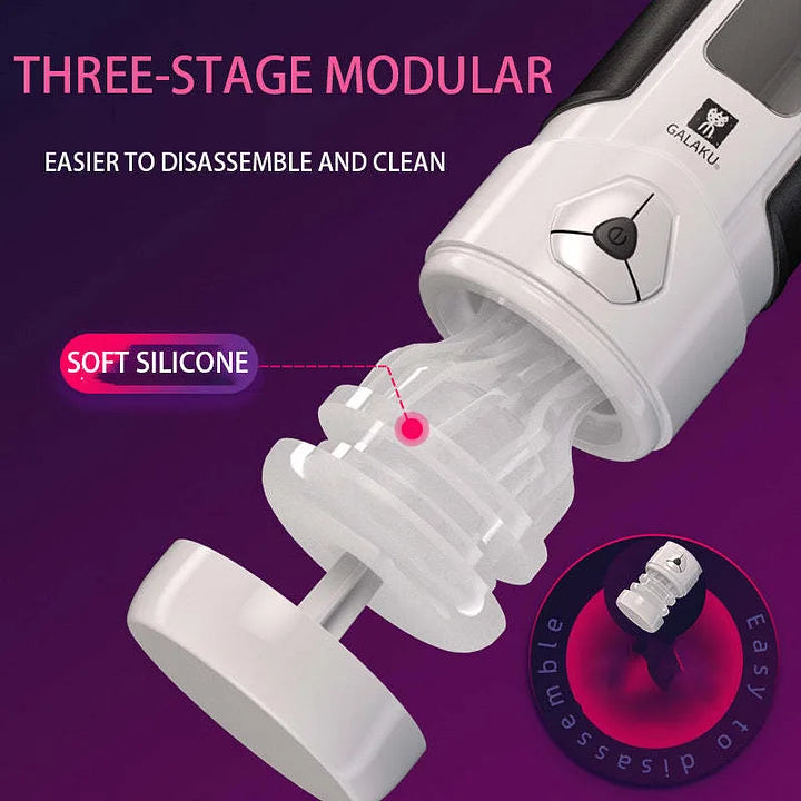 Leander – APP Control 12 Vibration Voice Male Masturbator Cup Sucking Real Vagina Heating Male Masturbator