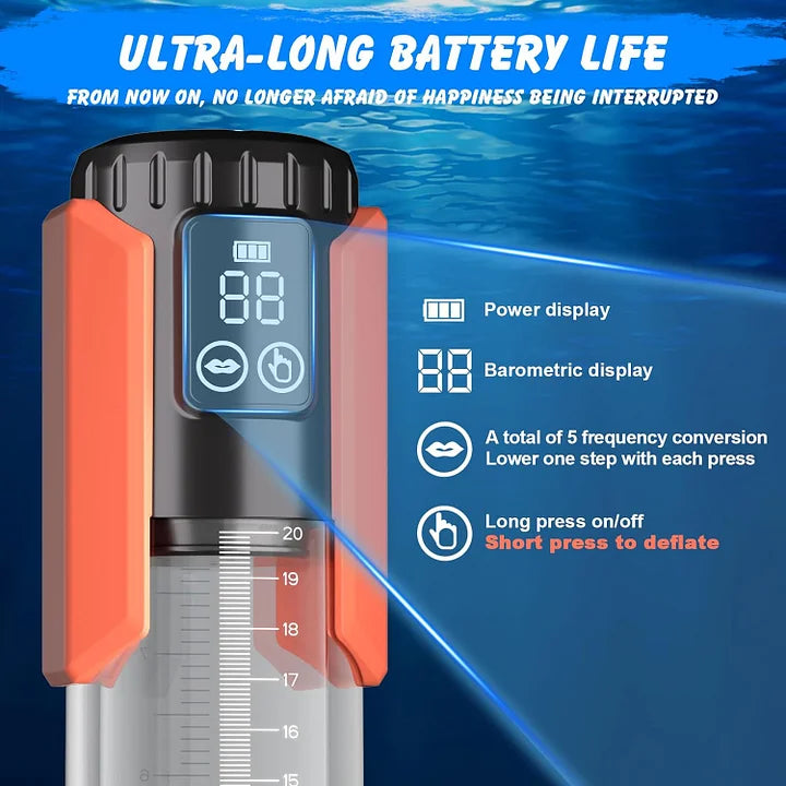 5 Suction Intensities Extended Erection and Air Pressure Device Automatic Penis Enlarger Extend Vacuum Pump