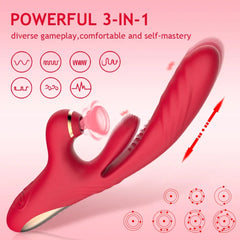 Evadne – 3-in 1 Thrusting & Suction Tongue Vibrator for Clit & G-spot