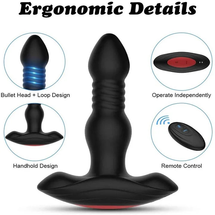 APP Control Prostate Massager Anal Vibrator with 9 Vibration Modes 3 Thrusting Speed
