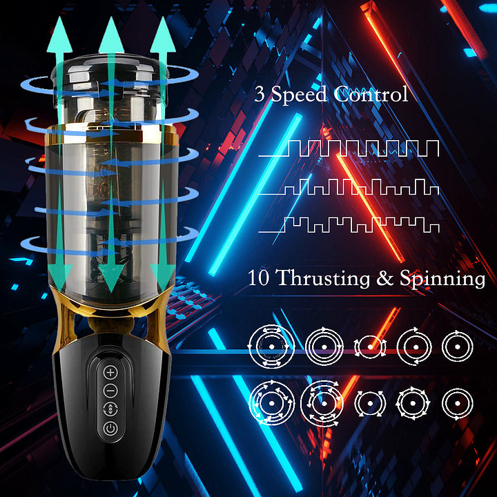 Hector – Masturbador automático manos libres con 10 rotaciones y empujes