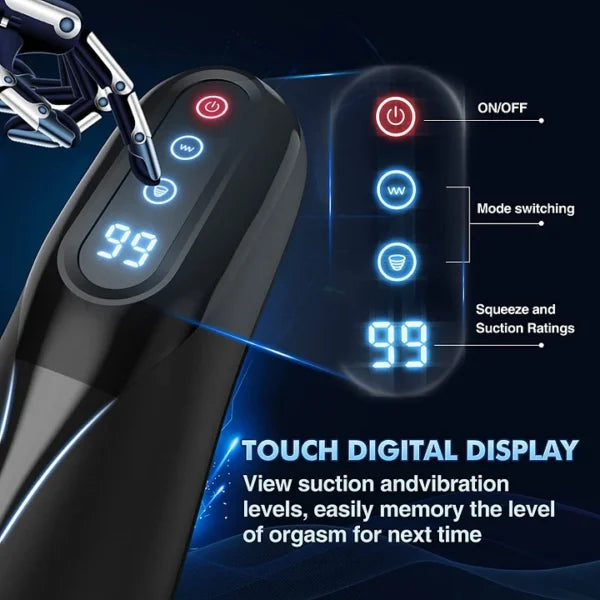 Automatic Male Masturbators – Carl Hands Free Male Masturbator with Suction & Male Stroker 3D Textured Men’s Blowjobsex Machine