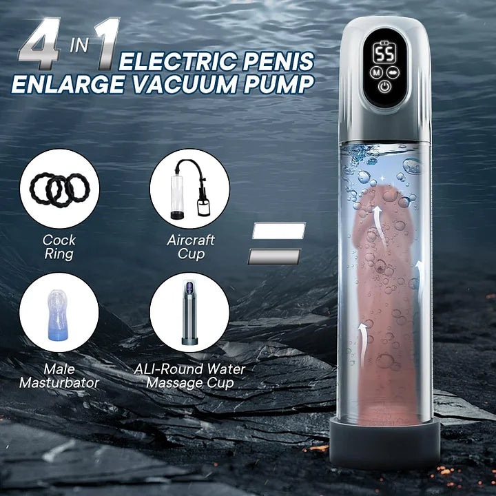 Automatic 4 Training Pressure and 5 Suction Air Water Extender Electric Penis Pump for Men Dick Enlarger Erection