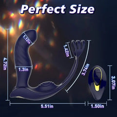 12 Patterns Vibrating 3 IN 1 Prostate Massager Anal Sex Toys with Dual Penis Ring