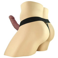 Fetish Fantasy Vibrating 9 Inch Hollow Strap-On In Brown