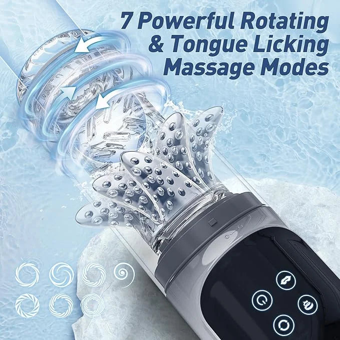 Cody – Automatic 4 Pump & 7 Sucking & 7 Rotating & 7 Licking & LCD Display Sex Machine Pocket Pussy Male Stroker Penis Pump