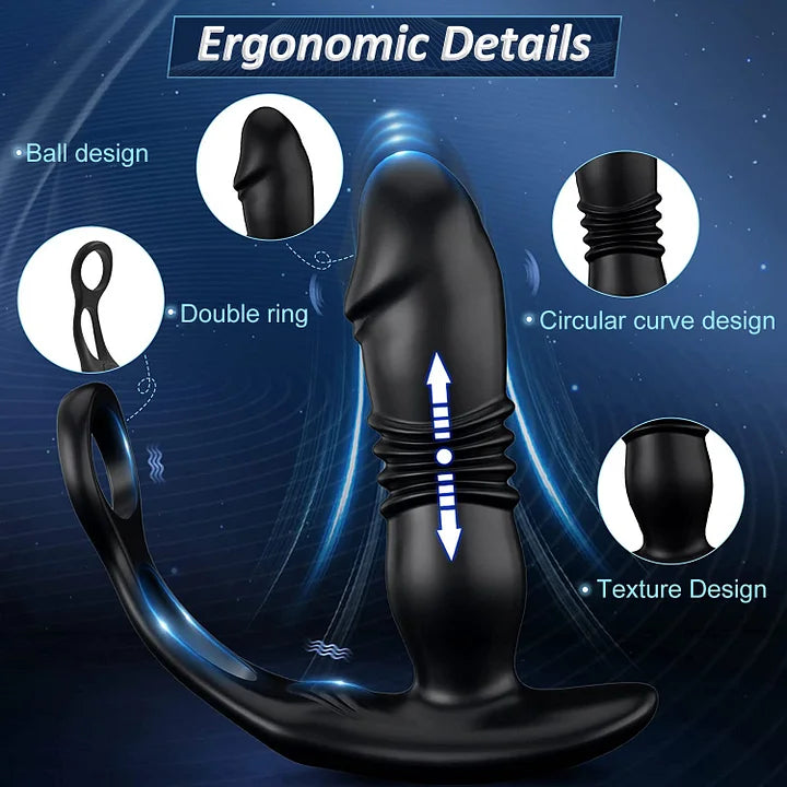 Sophia – 12 Vibrating & 3 Thrusting Prostate Massager Anal Vibrator