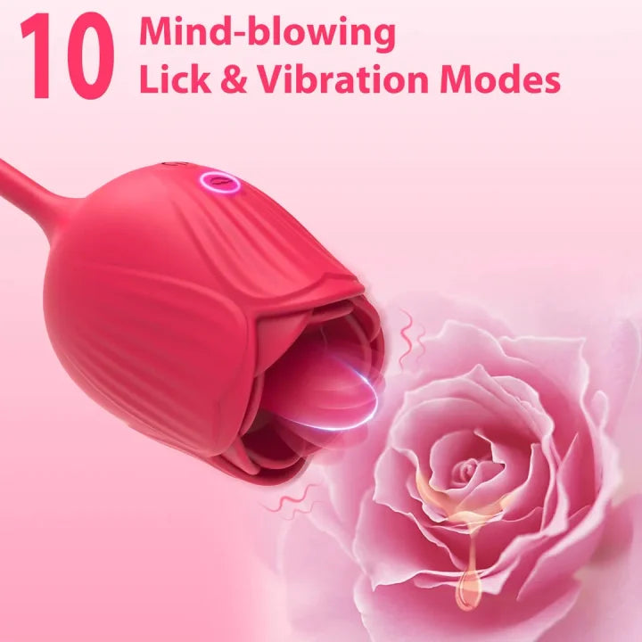 Flower Tongue Sex Toy with Rose Toy Dildo