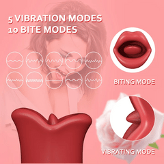 sla – 10 Vibration Modes and 10 French Kissing Modes Tongue Vibrator Clitoral & Nipple Stimulator