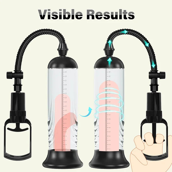 Pump Vacuum Air Pressure Device for Men Stronger Bigger Erections Manual Penis Enlarger