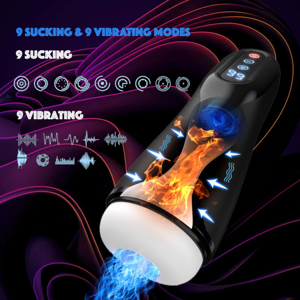 Automatic Male Masturbators – Carl Hands Free Male Masturbator with Suction & Male Stroker 3D Textured Men’s Blowjobsex Machine