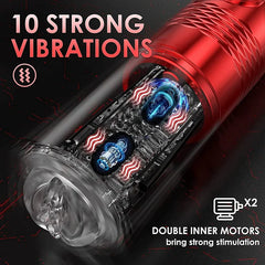 Malcolm – Automatic 10 Vibrating & 6 Thrusting LCD Display Male Masturbator Men Pocket Pussy Male Stroker 3D Sleeve Sex Machine