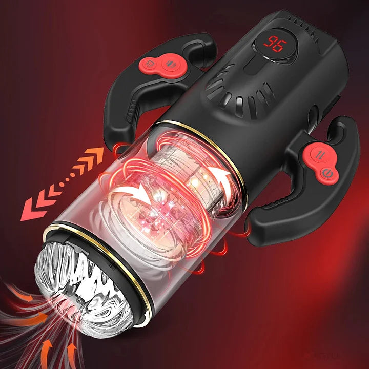 Caspian – Automatic 9 Thrusting Rotating&Sucking Handle Control Blowjob Machine Electric Male Masturbation Cup