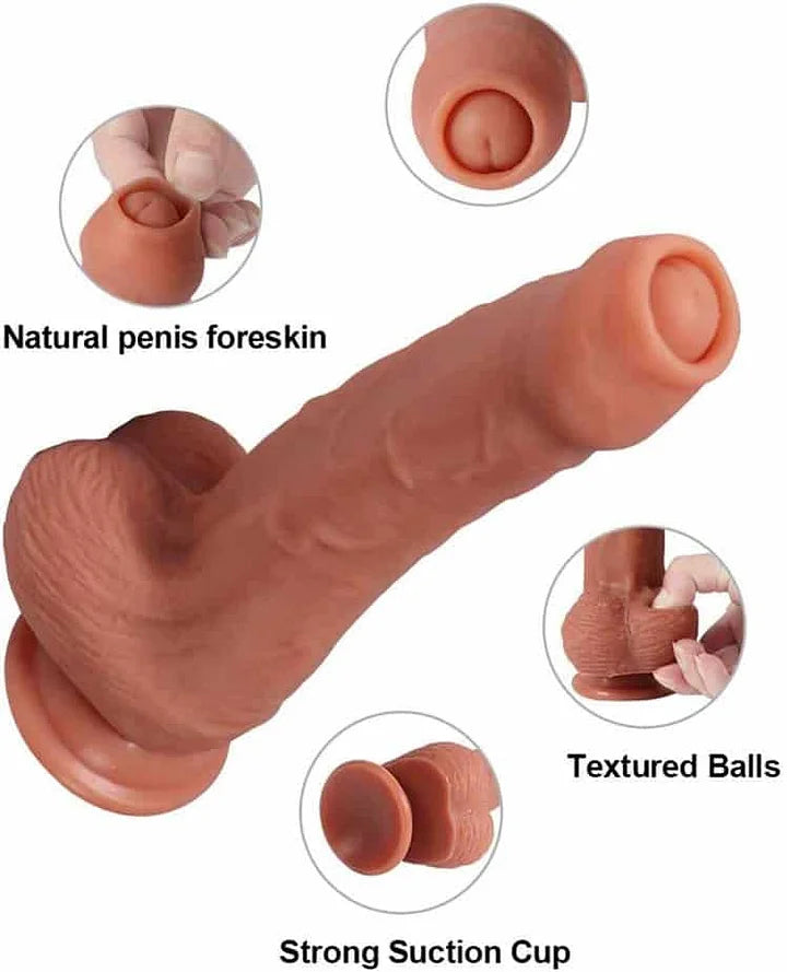 8.46 INCH REAL DILDO WITH FORESKIN