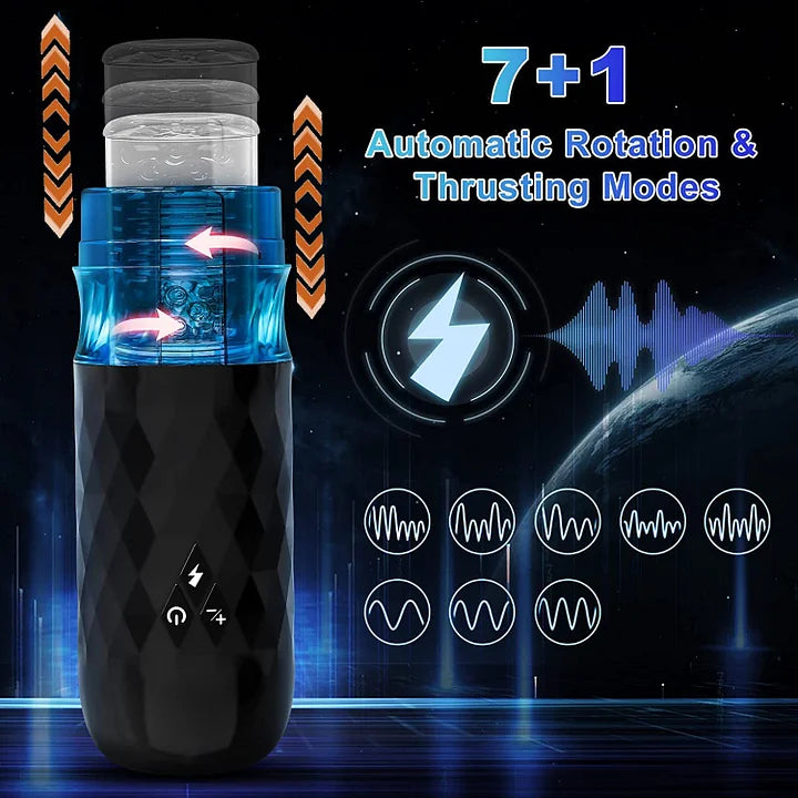 Ayaan – 10 Thrusting & Rotating Hands-Free Electric Pocket Pussy Automatic Realistic Male Masturbator (2)View