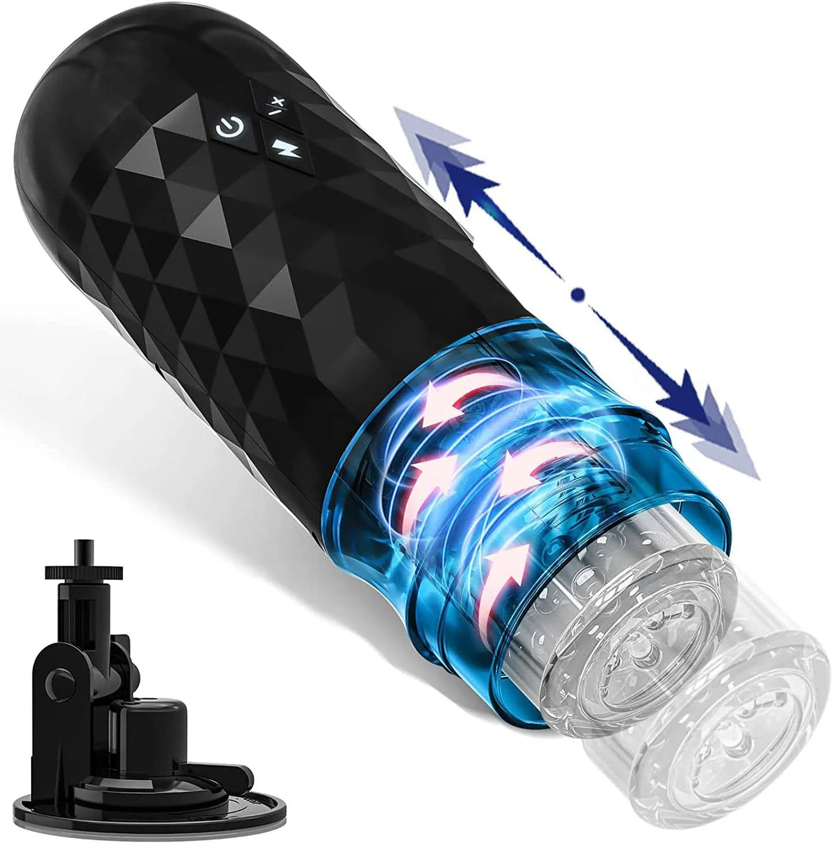 Ayaan – 10 Thrusting & Rotating Hands-Free Electric Pocket Pussy Automatic Realistic Male Masturbator (2)View
