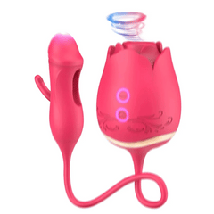 Delilah – 3-in-1 Rose Clitoral Stimulator with Flapping Vibrations