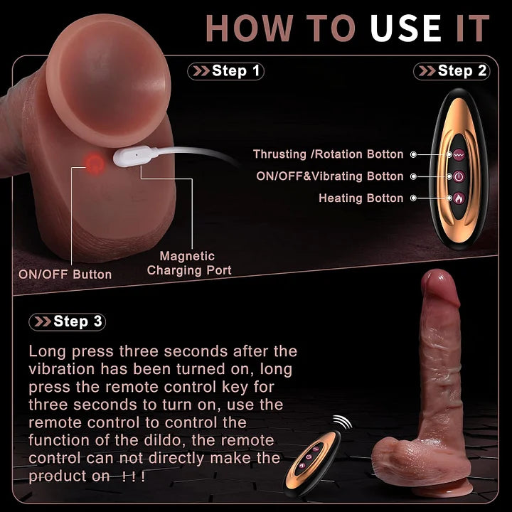 Kyle – Realistic Thrusting 5 Thrusting & Vibrating Modes G Spot Dildo Vibrator with Strong Suction Cup
