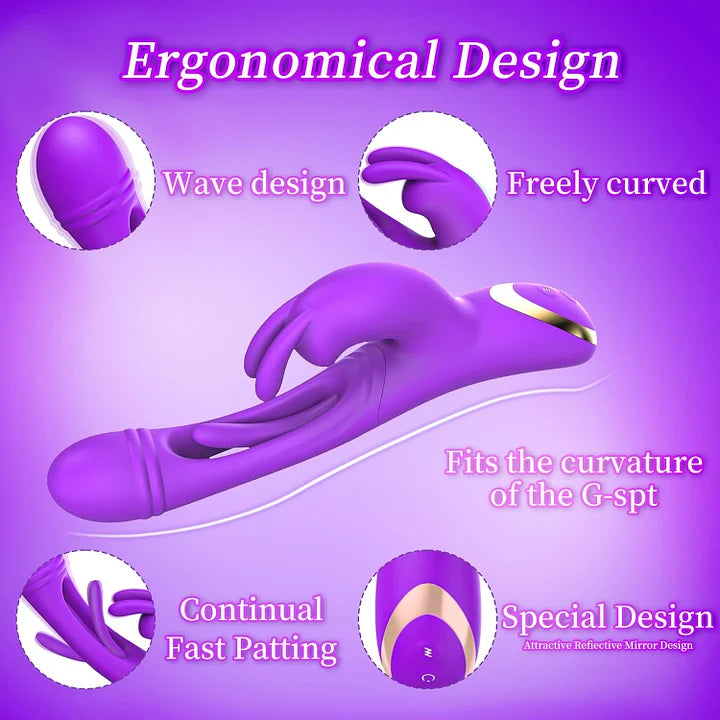 Naomi – 12 Vibration 12 Flapping Modes Flapping Vibrator Rabbit Dildo G Spot Vibrators Finger Vibrator for Clit Nipple