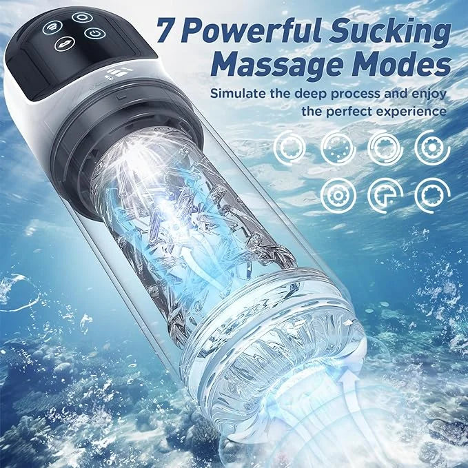 Cody – Automatic 4 Pump & 7 Sucking & 7 Rotating & 7 Licking & LCD Display Sex Machine Pocket Pussy Male Stroker Penis Pump