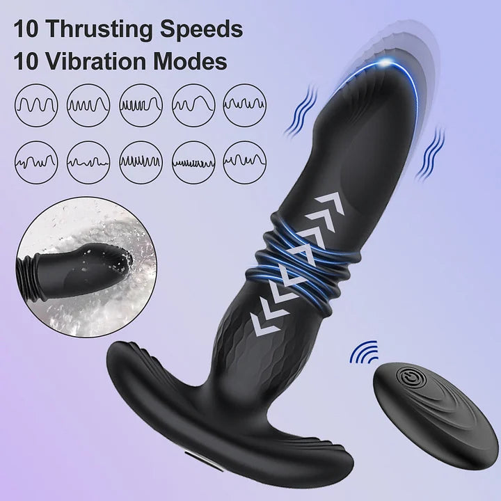 Prostate Thrusting Vibration Butt Plug with Remote Control