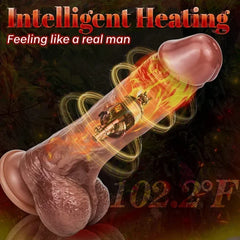 Jeffrey – 5 Telescopic & 10 Vibrating Dildos 8.5in G Spot Silicone Suction Cup Dildo Heated Anal Dildo (11)View