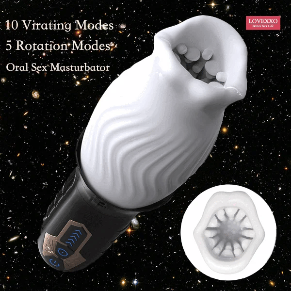 Alexander – 10 Vibration 5 Rotation Oral Sex Masturbator & 360° Automatic Rotation Vibrator Bare Sleeve