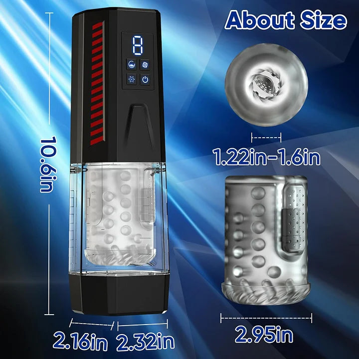 Derek – 7 Vibrating & 7 Thrusting Automatic Adult Sex Toys Male Masturbator Cock Trainer Stimulator Massager for Men Orgasm