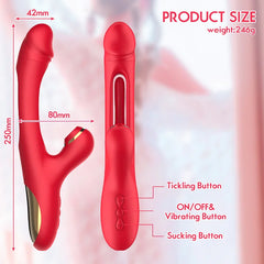 Daphne – The O-Maker Vibrator with 7 Frequency Vibrations, Clamping, Sucking, Female Teasing Masturbation Device