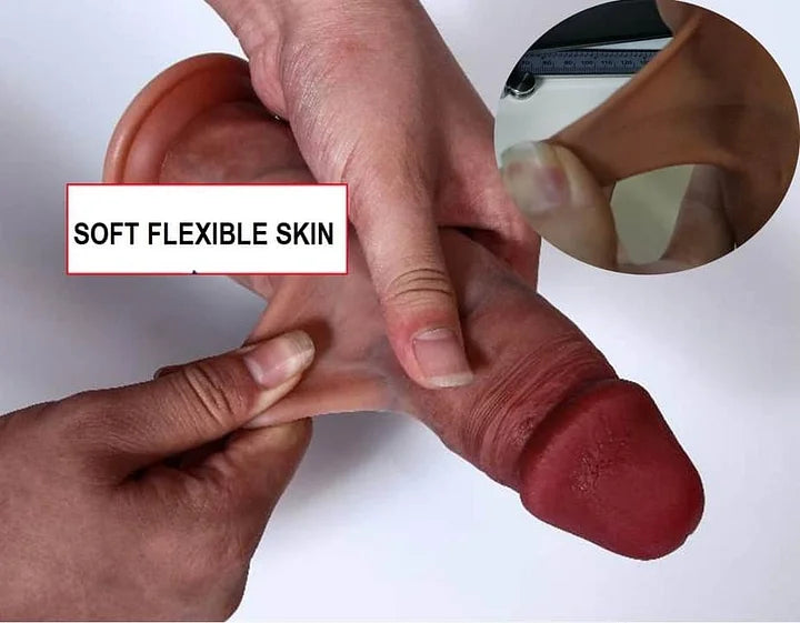REALISTIC SLIDING FORESKIN DILDO