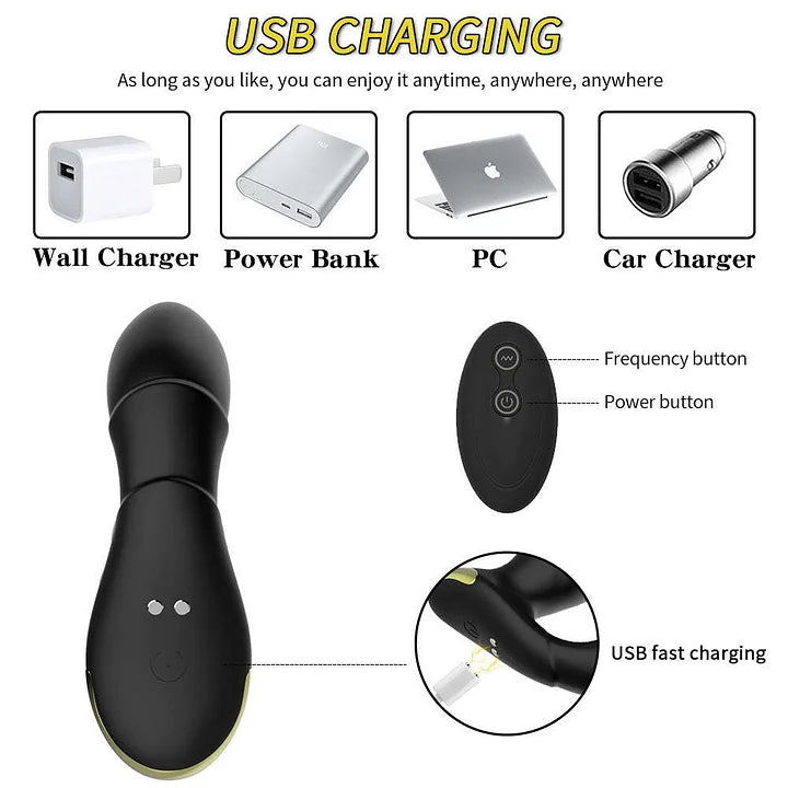 Telescopic Prostate Massager with Wireless Remote Control and Anal Plug