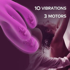 Victoria – 3 Motors 10 Vibration G-spot Clitoral Labia Stimulator Rabbit Vibrator