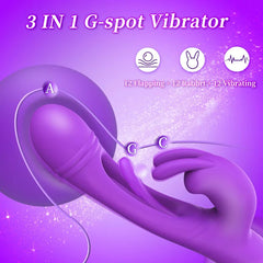 Naomi – 12 Vibration 12 Flapping Modes Flapping Vibrator Rabbit Dildo G Spot Vibrators Finger Vibrator for Clit Nipple