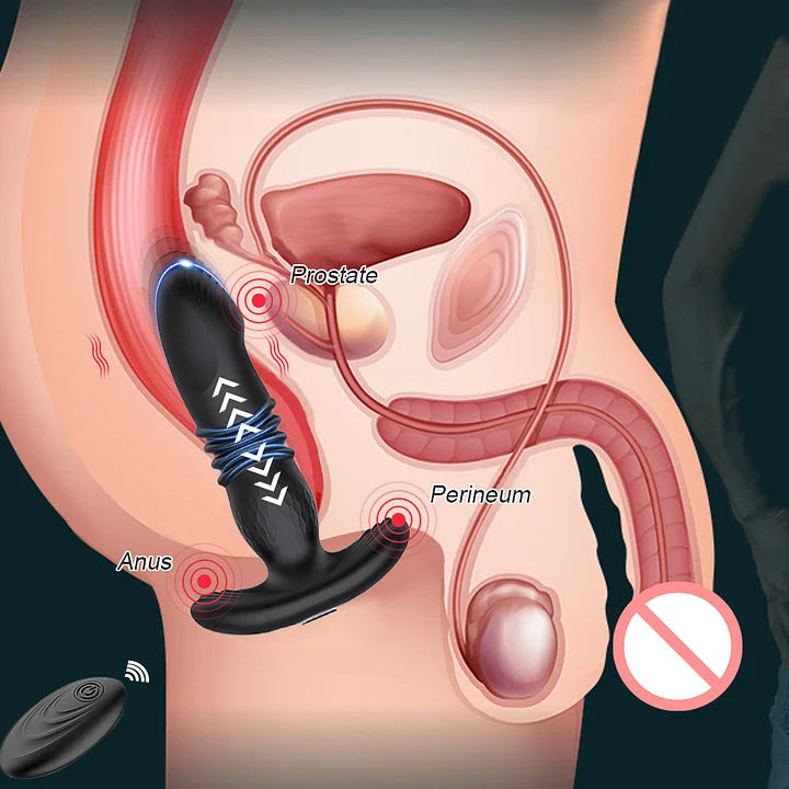 Prostate Thrusting Vibration Butt Plug with Remote Control