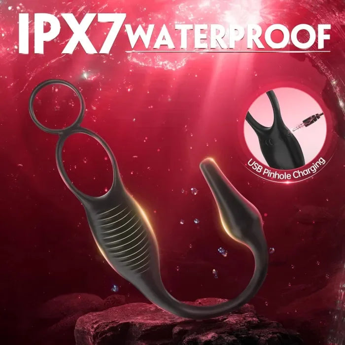 Remote Control 3 In 1 Male Sex Toys Vibrating Cock Ring Prostate Massager 7 Modes Anal Toys Butt Plug G Spot Vibrator Dildo