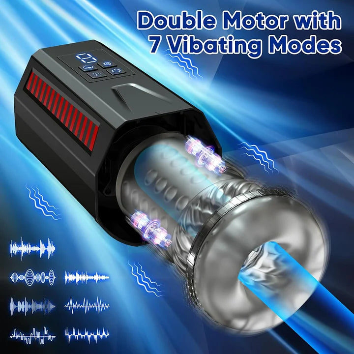 Derek – 7 Vibrating & 7 Thrusting Automatic Adult Sex Toys Male Masturbator Cock Trainer Stimulator Massager for Men Orgasm
