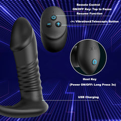 Owen – Telescopic Anal Vibrator Remote Control Prostate Massage with Ejaculation Penis Ring