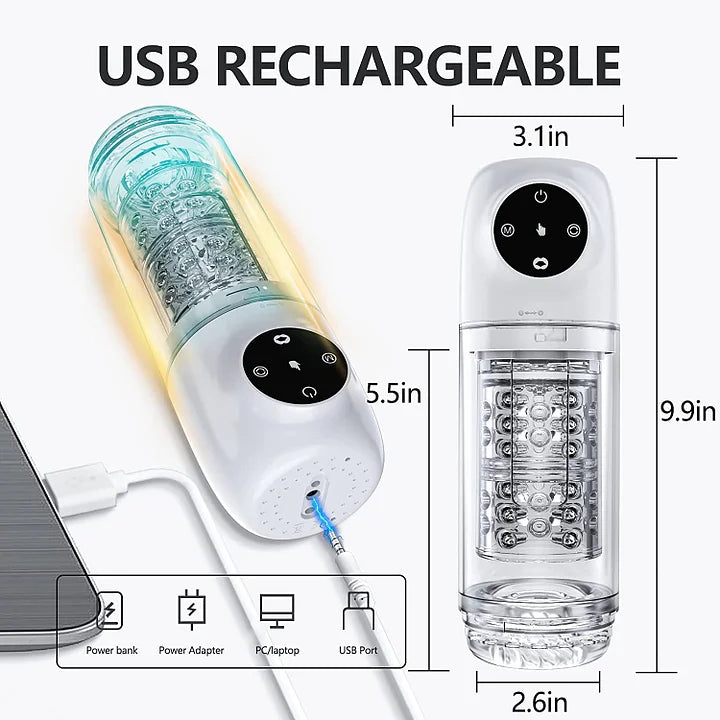 Ethan – Automatic 4 in 1 Upgraded 7 Suction & 7 Rotation Male Masturbator 4s Lockable One-Click Release Vacuum Penis Pump