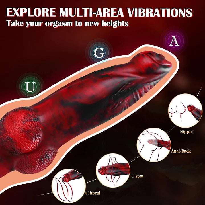 Thick Anal 3 IN 1 Huge Knot Fantasy Monster Dildo for U and G-spot with Suction Cup