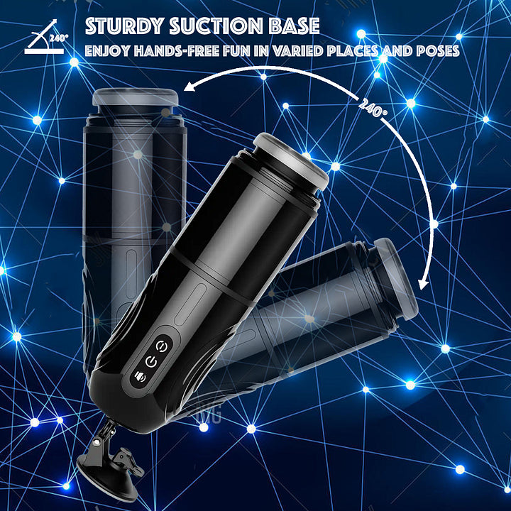 STORMY – Hands Free Automatic 7 Telescoping Male Masturbator with Vibrating Penis Sleeve