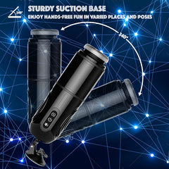STORMY – Hands Free Automatic 7 Telescoping Male Masturbator with Vibrating Penis Sleeve