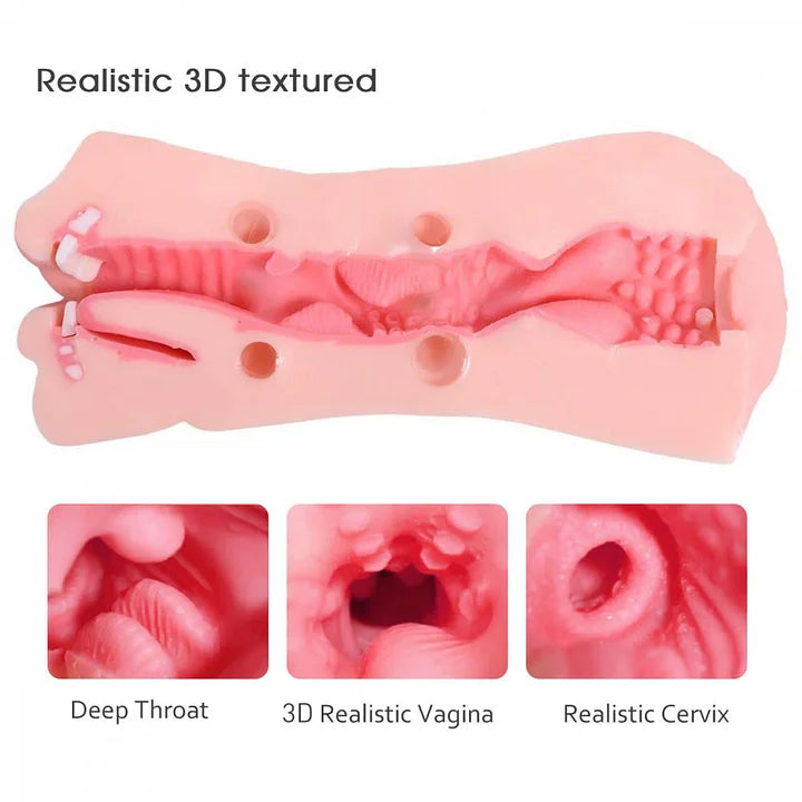 Ava – Realistic Mouth Clitoris Masturbation 2-in-1 Pocket Pussy 8.2inch