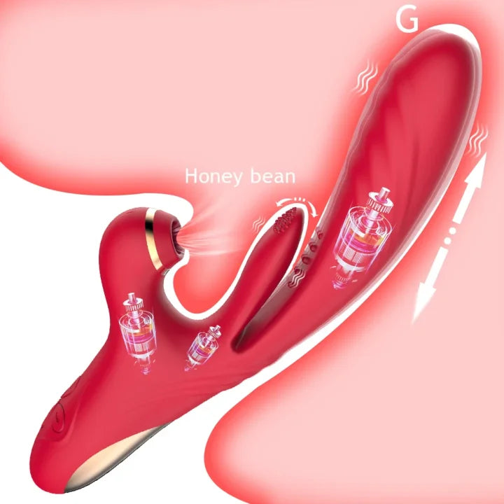 Evadne – 3-in 1 Thrusting & Suction Tongue Vibrator for Clit & G-spot