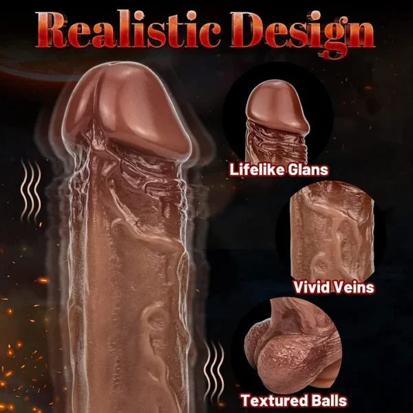 Jeffrey – 5 Telescopic & 10 Vibrating Dildos 8.5in G Spot Silicone Suction Cup Dildo Heated Anal Dildo (11)View